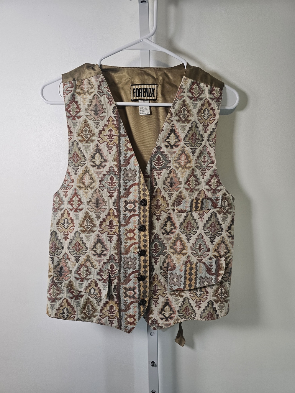 Vintage Forenza Vest Tapestrey M